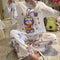 Pajamas Women Korean Cartoon Loose Thin Young Sweet Look Loungewear Outdoor Sleepwear