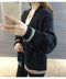 IMG 139 of Student Korean Pocket Sweater Women Loose V-Neck Long Sleeved Matching Knitted Cardigan Outerwear