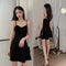 Img 2 - Black Dress Women Outdoor Slim-Look Spaghetti Strap A Line Skirt Hepburn Little Petite