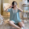 Img 2 - Pajamas Women Summer Silk Short Sleeve Shorts Adorable Strap Thin Princess Loungewear Sets