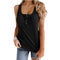 Img 10 - Europe Women Popular Solid Colored Button Sleeveless Tank Top T-Shirt Tank Top