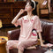 Pajamas Women Summer Knitted Cotton Short Sleeve Cropped Pants Adorable Sweet Look Princess Teens Loungewear Sleepwear