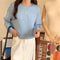 IMG 115 of Korean Student Short Loose All-Matching Long Sleeved Sweatshirt Women Alphabets Trendy Tops Outerwear