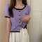 IMG 128 of Silk Sweater Women Thin Summer Slim Look Short Sleeve T-Shirt Matching Cardigan Tops Outerwear