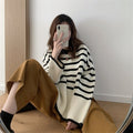 IMG 117 of Korean Slim Look V-Neck Under Pullover Solid Colored Casual All-Matching Undershirt Sweater Women Outerwear