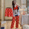 Factory SaleThree-Piece Pajamas Women Summer Short Sleeve Long Pants Plus Size ShopeeSoutheast Asia Loungewear Sleepwear