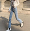 Img 7 - Korean chicFlare Leg Pants Women High Waist Slim Look Loose All-Matching Vintage Popular Young Look Denim Jeans