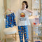 Hot sale in Southeast AsiaPajamas Women Three-Piece Summer Short Sleeve Long Pants Plus Size Loungewear Sleepwear