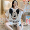 Img 3 - Pajamas Women Summer Thin Short Sleeve Sweet Look Adorable Cartoon Mickey Mouse Three-Piece Loungewear Sets