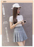 IMG 129 of Fold Skirt Summer Women Plus Size jkChequered Pleated Student Korean High Waist Slim Look A Line Shorts