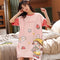 Pyjamas Women Summer Cotton Short Sleeve Mid Length Adorable Korean Princess Dress Plus Size Loungewear Sleepwear