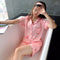 Summer Pajamas Women Cardigan Short Sleeve Shorts Silk Loose Replica Loungewear Sets Sleepwear