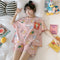 Pajamas Women Summer Short Sleeve Korean Student Thin Plus Size Adorable Cartoon Outdoor Loungewear Sets Sleepwear