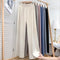 Img 4 - Loose High Waist Knitted Striped Wide Leg Pants Women Slim Look All-Matching Drape Floor Length Straight Casual