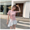 IMG 115 of Feminine Splitted Trendy Short Sleeve T-Shirt Women Summer Korean Loose Student Girlfriends Tops T-Shirt