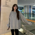Blue oversizeSweatshirt Women Loose BF Lazy INS Long Sleeved Tops Thin Outerwear