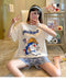 IMG 136 of Pajamas Women Summer Thin Short Sleeve Sweet Look Adorable Cartoon Mickey Mouse Three-Piece Loungewear Sets Sleepwear