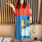 Pyjamas Women Summer Thin Cotton Short Sleeve Mid-Length Pajamas Student Adorable Cartoon Plus Size Pregnant Woman Sleepwear