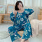 Pyjamas Summer Women Cotton Thin Pajamas Sleeve Length Pants Strap Three-Piece Loungewear Sleepwear