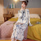 Pajamas Women Long Sleeved Cotton Cartoon Adorable Solid Colored Mid-Length Princess Plus Size Pyjamas Loungewear Sleepwear