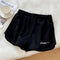 Running Shorts Women Korean Loose Casual Student Wide Leg Alphabets Embroidery Home Yoga Hot Pants Sleepwear