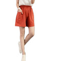 Img 4 - Cotton Blend Women Summer Korean Loose Slim-Look High Waist Outdoor Student Beach Sporty Plus Size Wide Leg Pants Shorts