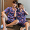 Couple Pajamas Summer Women Silk Men Casual Plus Size Short Sleeve Thin Loungewear Two-Piece Sets Sleepwear