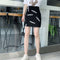 Img 4 - Summer Dye Alphabets Printed Mid-Length Women High Waist A-Line Short Skirt