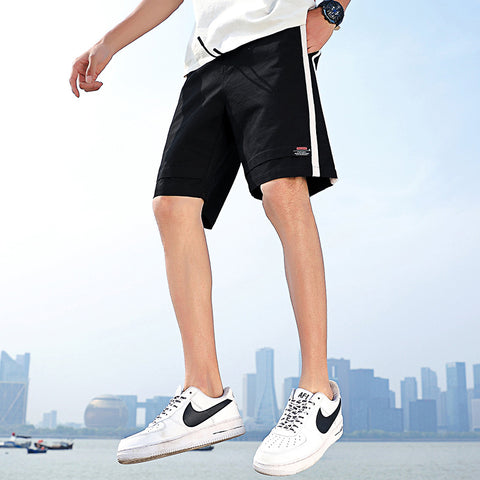 Img 7 - Pants Men Summer Korean Thin Casual White Mid-Length Beach Loose Plus Size Shorts Bermuda Shorts