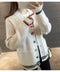 IMG 107 of Student Korean Pocket Sweater Women Loose V-Neck Long Sleeved Matching Knitted Cardigan Outerwear