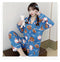 IMG 201 of Popular Streaming Pajamas Women Lapel Cotton Long Sleeved Trendy Western Cardigan Loungewear Sets Sleepwear