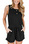 Img 7 - Women Europe Trendy Round-Neck Sleeveless Casual Button Strap One-Piece Shorts
