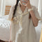 IMG 108 of Chequered Pajamas Women Summer insAdorable Japanese Teens Casual Student Loungewear Two-Piece Sets Sleepwear