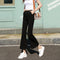 Img 7 - Black Drape High Waist Flare Leg Pants Women Suits Long Straight Lengthen Floor-Length