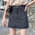 Img 1 - Summer Korean Denim A Line Skirt Women High Waist Slim Look Hip Flattering INS Skirt
