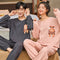 Couple Pajamas Cotton Long Sleeved Thin Men Cartoon Sets Women Korean Loungewear Sleepwear