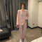 Img 4 - Popular Long Sleeved Pajamas Women Outdoor Loose Korean Vintage Chequered Casual Loungewear Sets