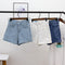 IMG 108 of Summer Korean High Waist Straight Denim Shorts Women Loose Slim Look A-Line Hot Pants Shorts