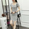 Img 5 - Summer Mid-Length Korean Striped Round-Neck Slimming Short Sleeve Loose Black Slim-Look Dress