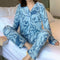 Pajamas Women Adorable Cartoon Long Sleeved Loose Thin Loungewear Two-Piece Sets Outdoor Sleepwear