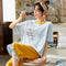 Pajamas Women Summer Cotton Short Sleeve Cropped Pants Loose Plus Size Korean Pregnant Woman Loungewear Sets Sleepwear