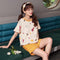 Summer Pajamas Women Short Sleeve Shorts Cotton Korean Loungewear Cartoon Thin Outdoor Sets Sleepwear