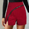 Img 6 - Europe Casual Women Solid Colored Personality Zipper Splitted Shorts