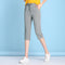 Img 8 - Ice Silk Cotton Blend Women Summer Three Quarter Casual Loose Slim-Look Ankle-Length Carrot Pants