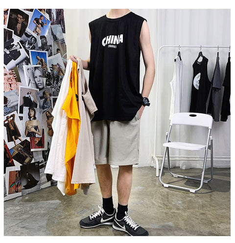 IMG 156 of Men Tank Top Trendy Hip-Hop Handsome Summer Young Sporty Vest Undershirt Tops Thin Printed te Tank Top