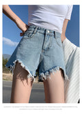 IMG 116 of All-Matching Blue Denim Shorts Women Summer Korean Tall Look Slim Look Loose Pants A-Line Student Hot Trendy Shorts