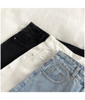 IMG 118 of Denim Shorts Women Summer insBurr High Waist Slim Look Loose Wide Leg Short A-Line Hot Pants Shorts