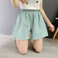 Summer Shorts Japanese Cotton Blend Slim Look Elegant Non Belt Loose High Waist Wide Leg Pants Shorts