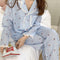 Ruffle Collar Chequered Cherry Floral Pajamas Sets Women Casual Student INS Loungewear Outdoor Sleepwear