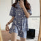 Img 8 - Summer Korean Cartoon Short Sleeve Shorts Pajamas Teens Casual Cardigan Loungewear Sets Outdoor